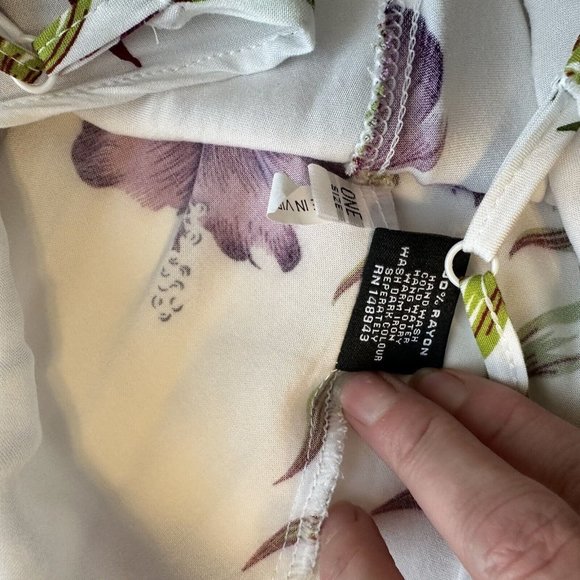 Preowned Womens Rayon Aloha Fashion Sleeveless Floral Midi Dress Large Purple - Picture 7 of 9